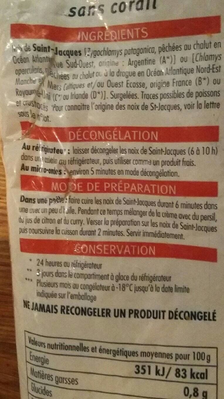 la table de pêche 1KG Sachet Petite Noix Saint Jacques packshot