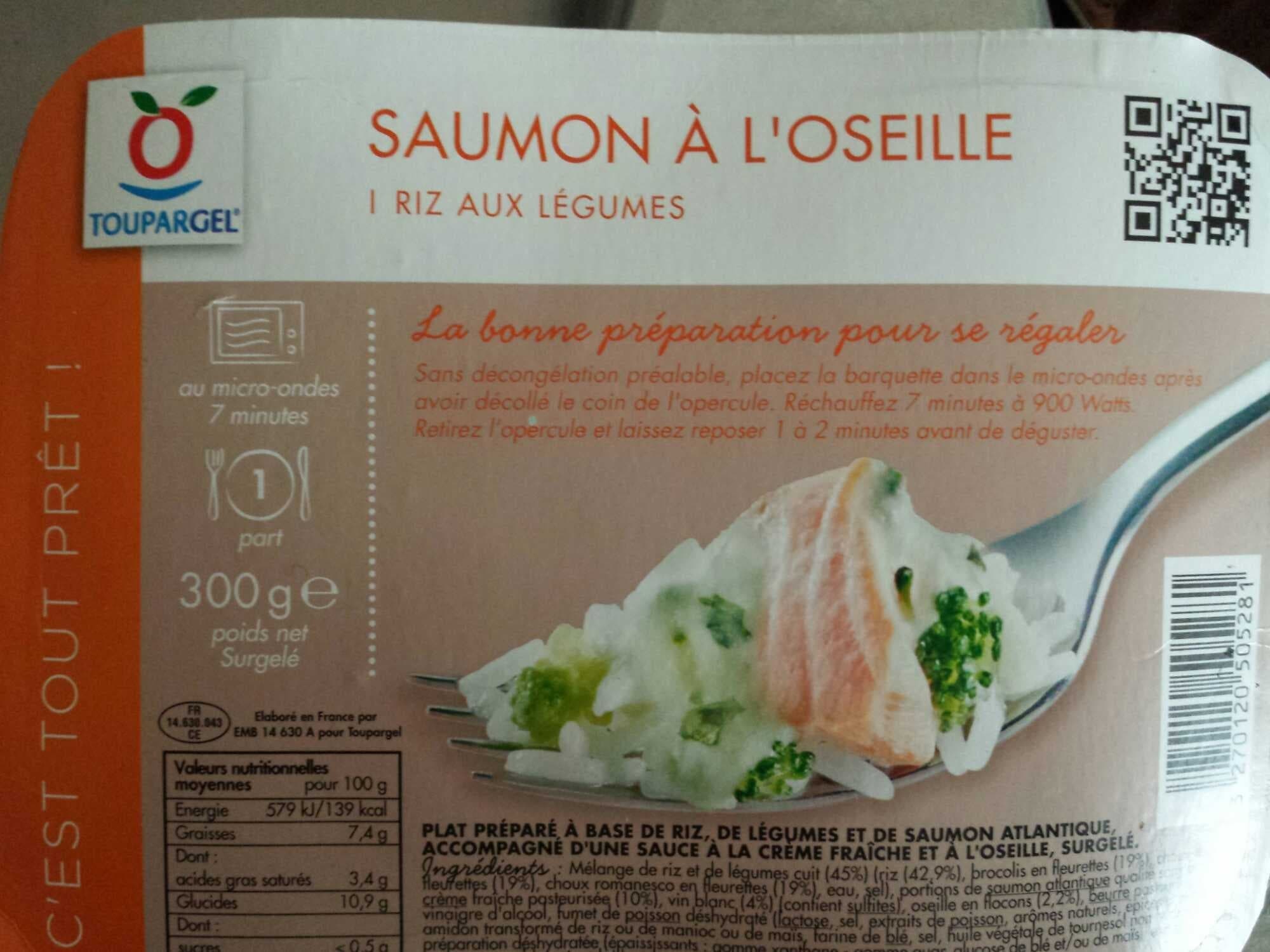 Toupargel Saumon à l'Oseille Riz aux Légumes packshot