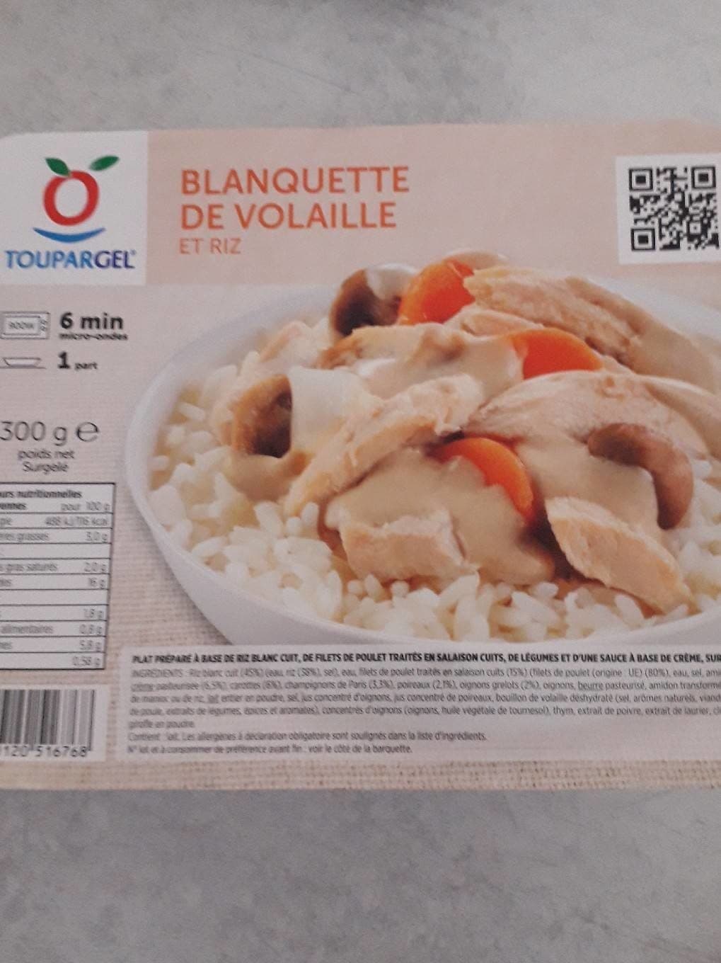 Toupargel Toupargel Blanquette de Volaille/Riz 300 g Surgelé packshot