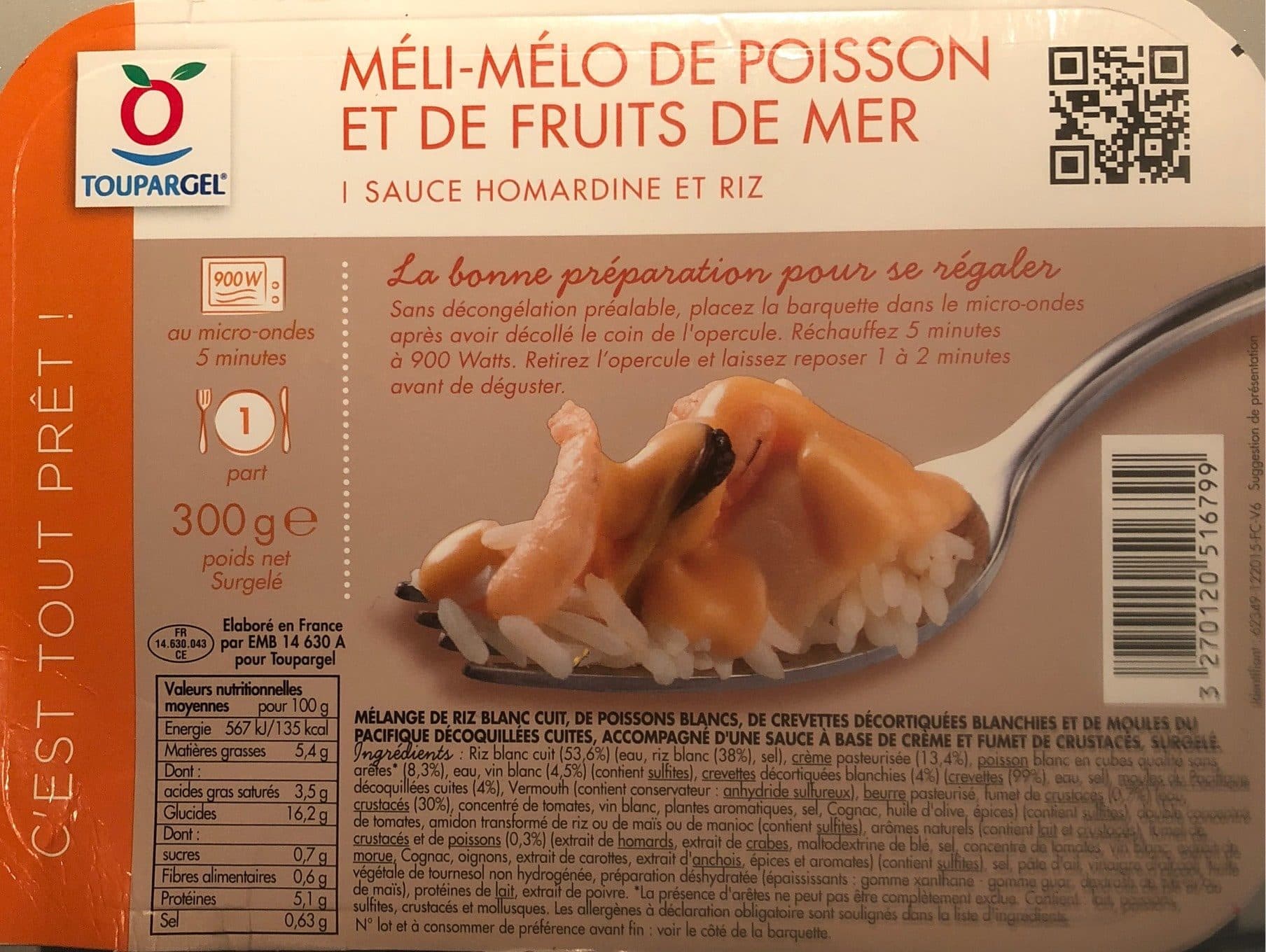 Toupargel Meli-mélo de poisson et de fruit de mer packshot
