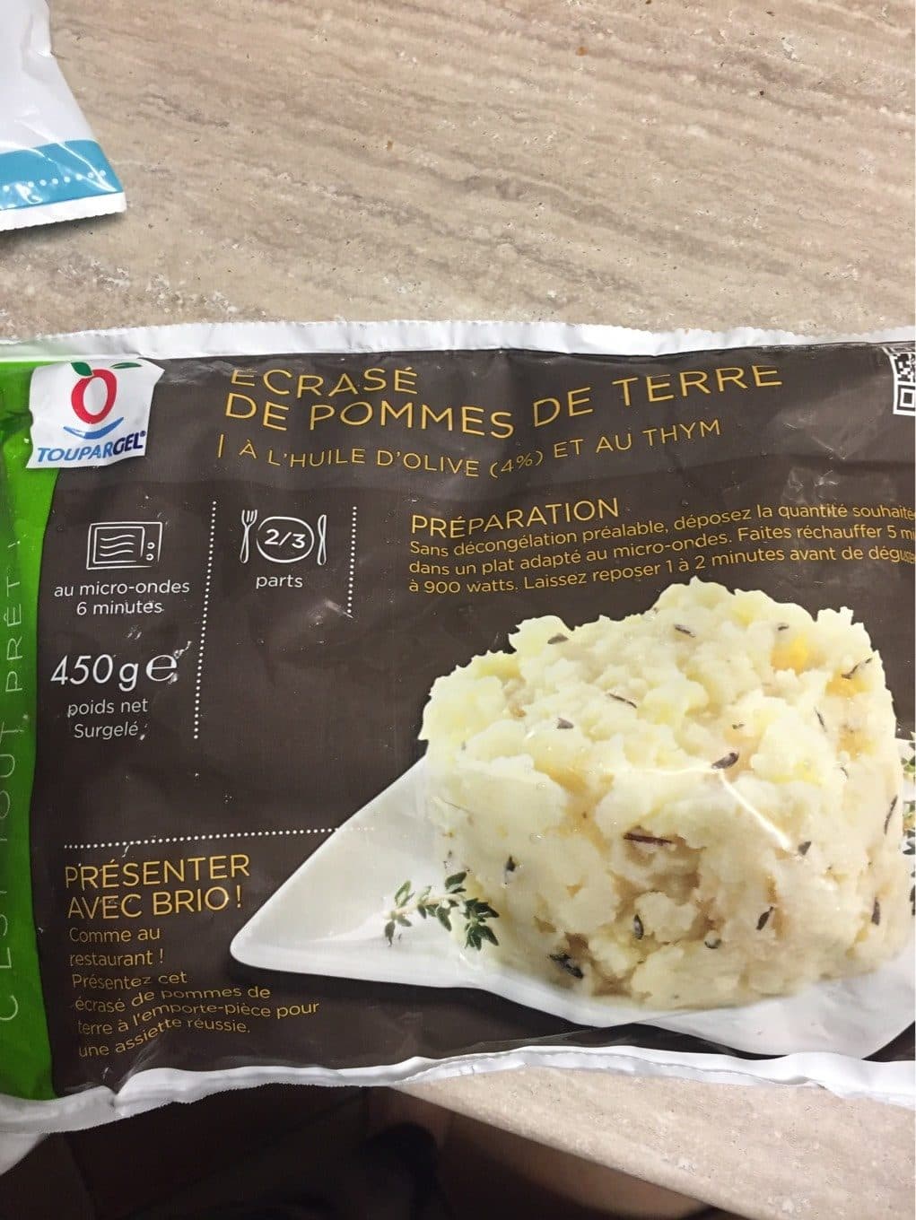 Toupargel Ecrasé de pomme de terre à l’huile d’olive et au thym packshot