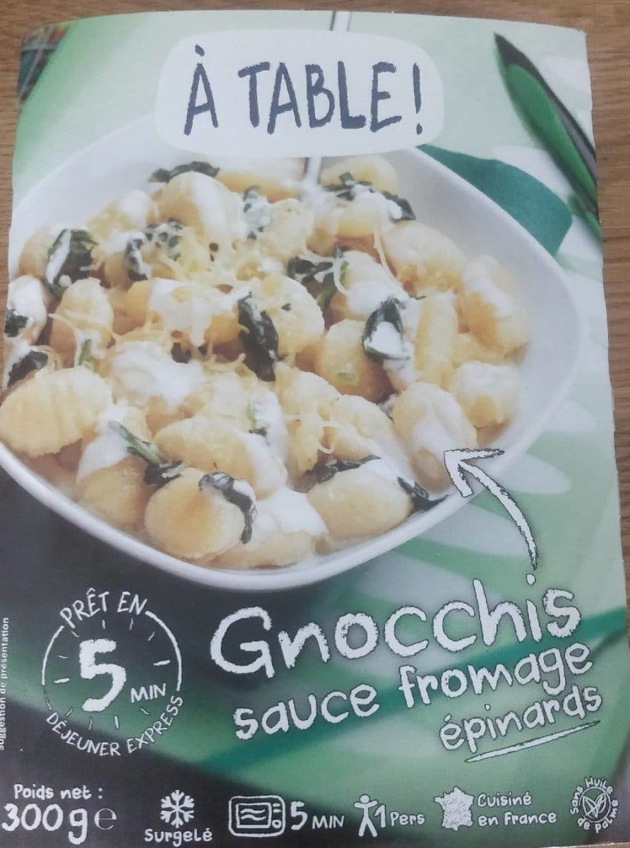 A Table Gnocchis sauce Fromage épinards packshot