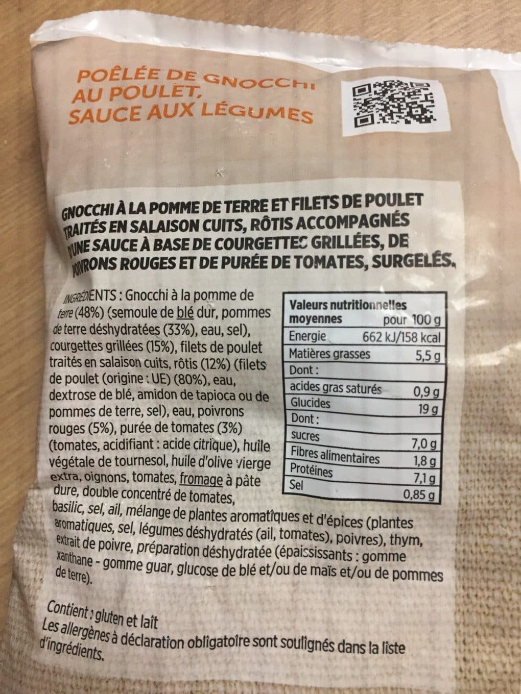 Toupargel Poelee de gnocchi au poulet sauce aux legumes packshot