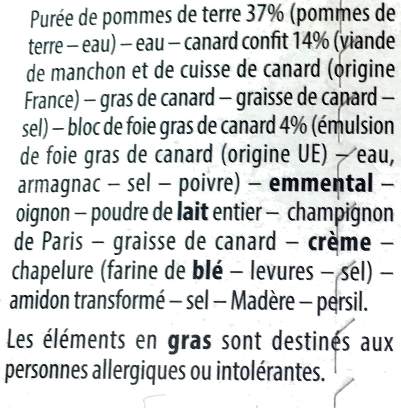 Deluxe Parmentier de canard au foie gras packshot