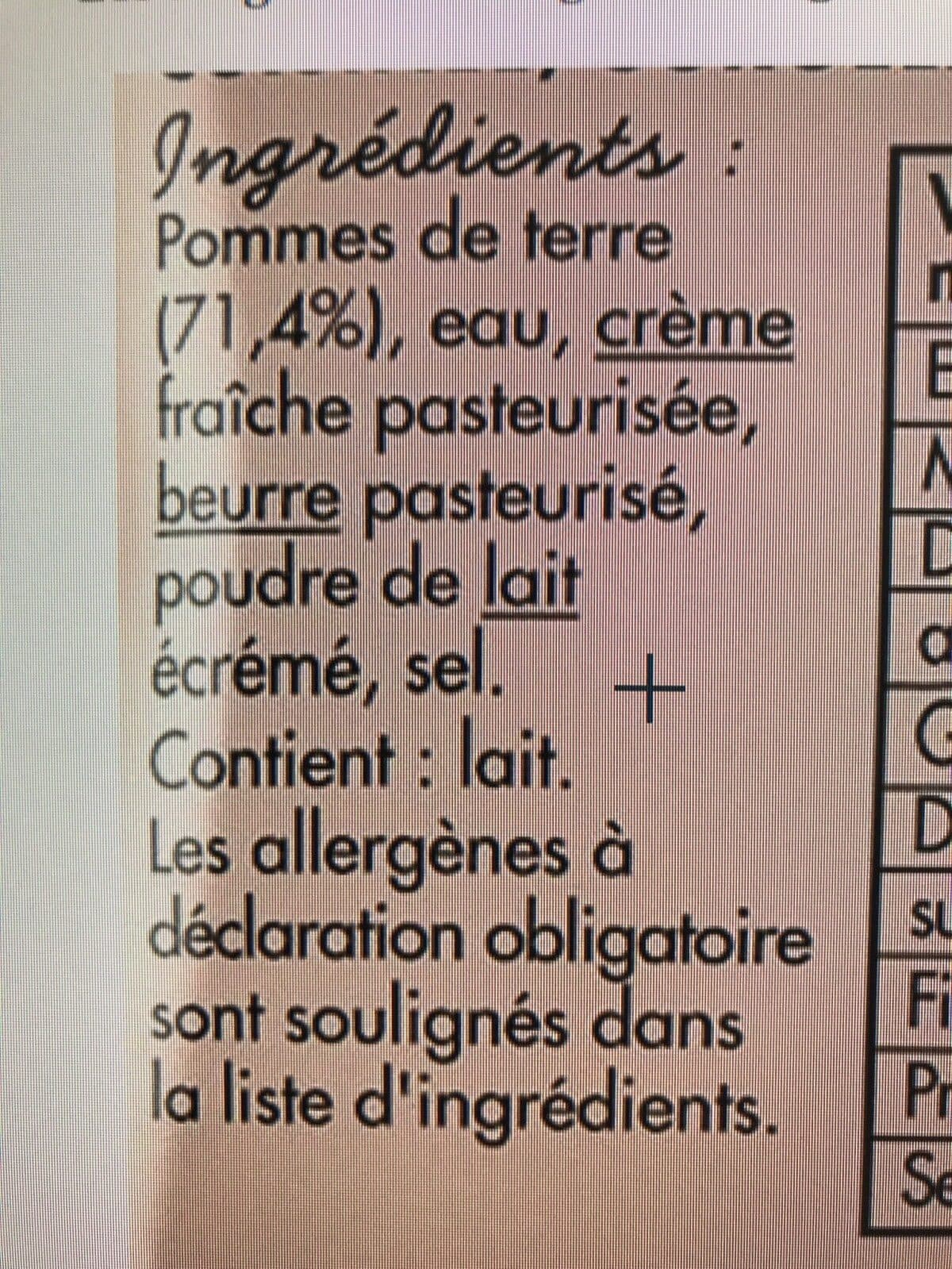 Toupargel Purée de pomme de terre cuisinee packshot