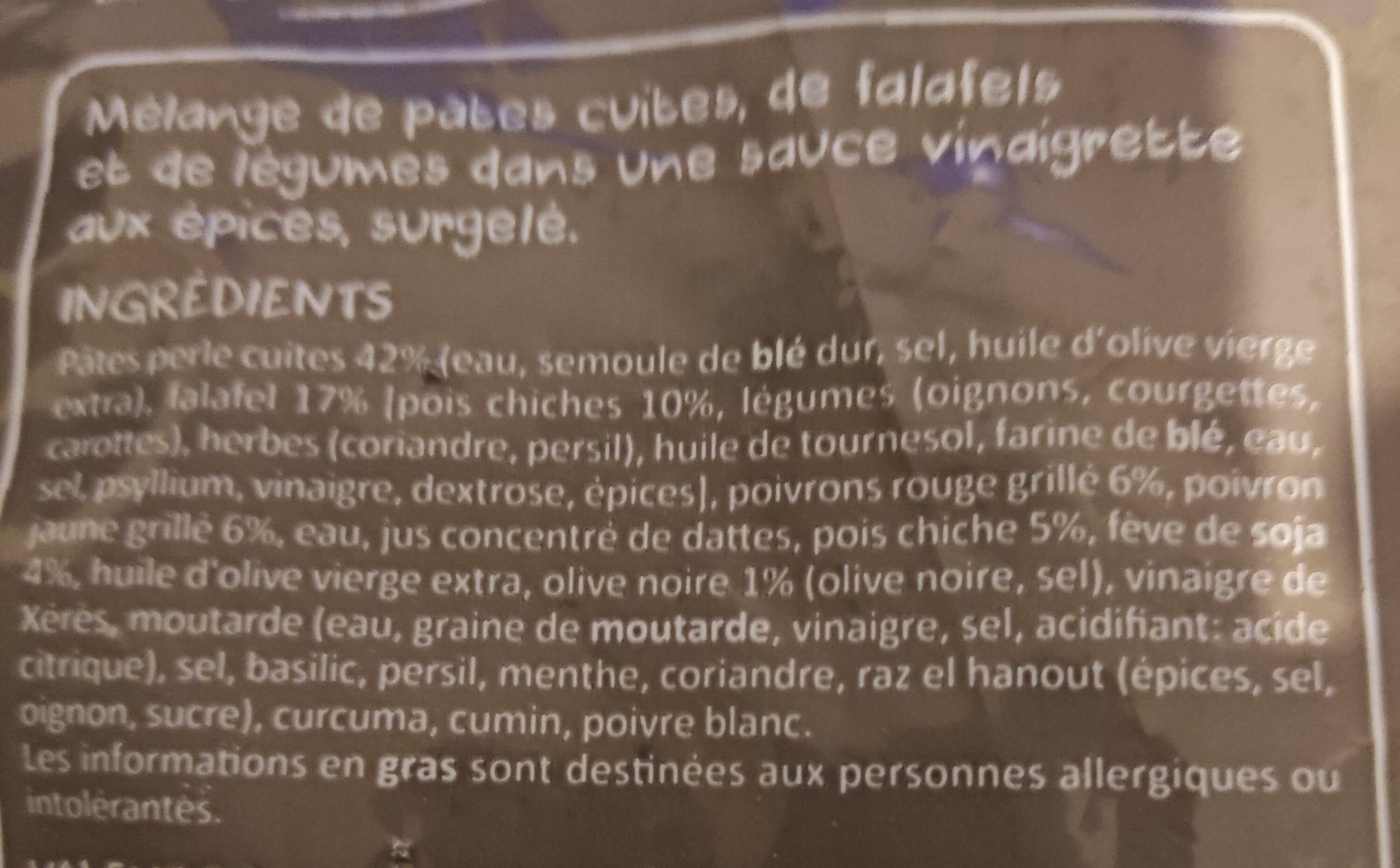 Frial Falafels pâtes perles et légumes à la Libanaise packshot