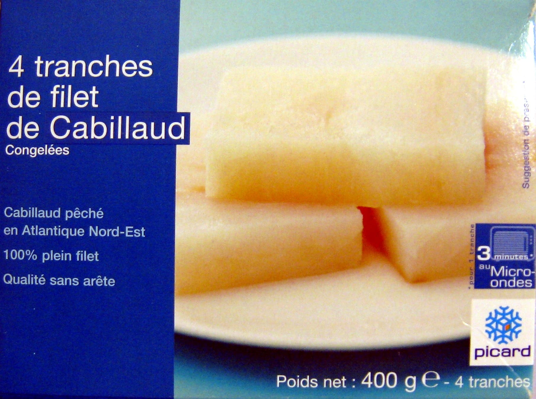 Picard 4 Tranches de filet de Cabillaud packshot