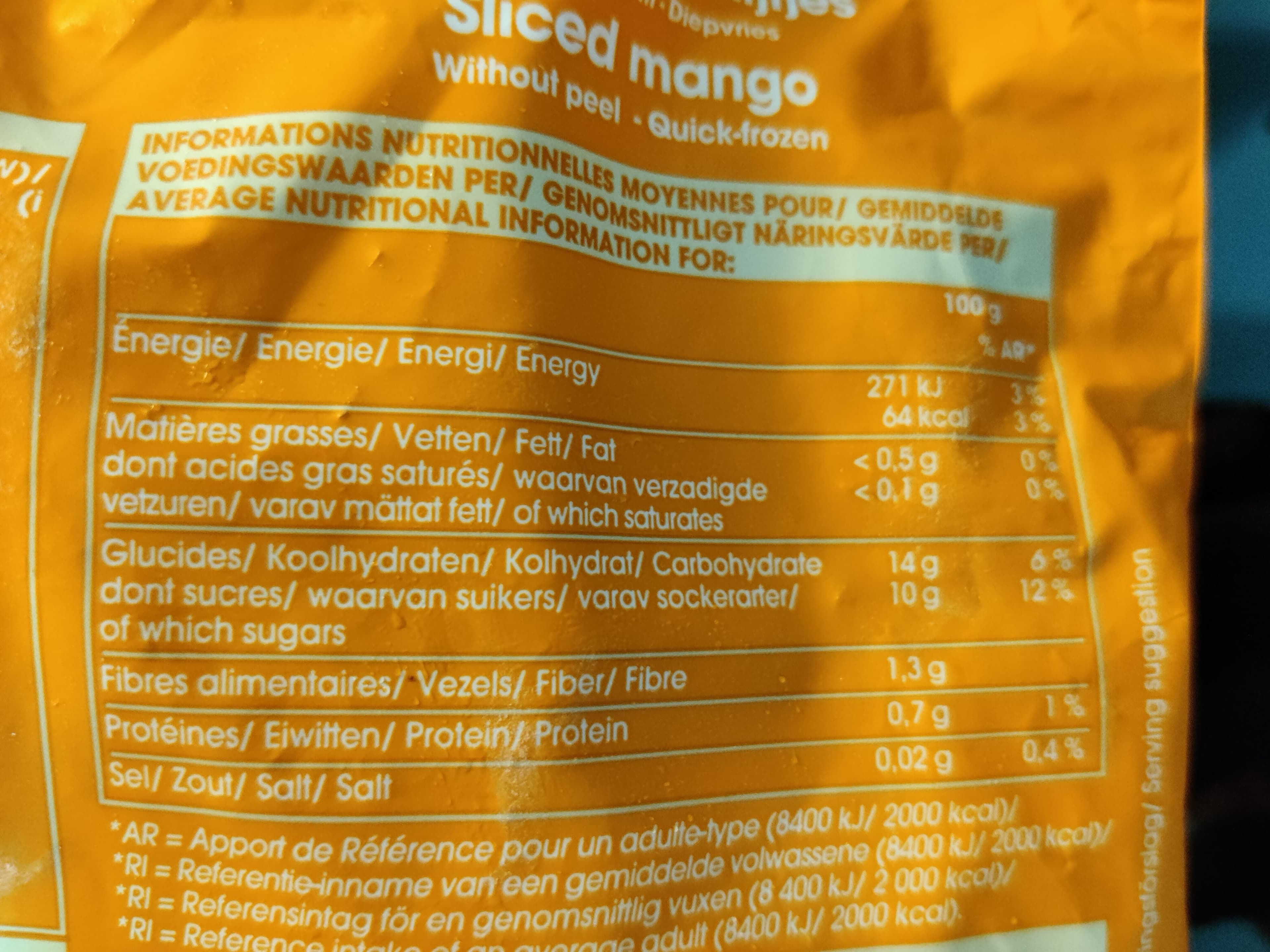 Picard Mangues en tranches sans peau packshot