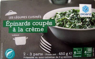 Picard Epinards coupés à la crème packshot
