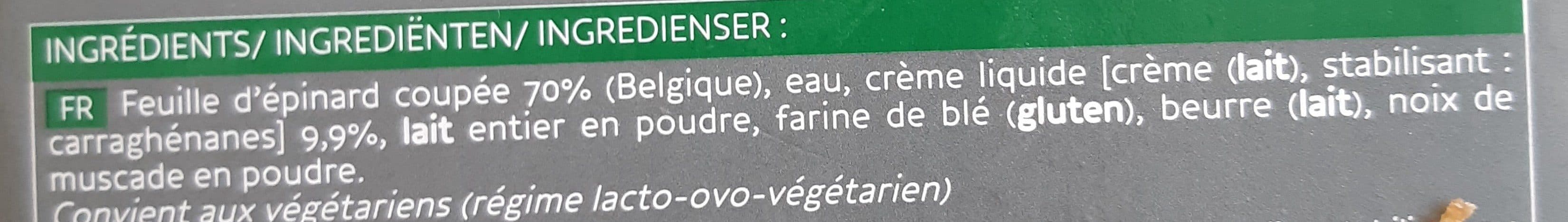Picard Epinards coupés à la crème packshot