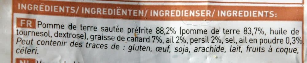 Picard Poêlée de pommes de terre à la Sarladaise packshot