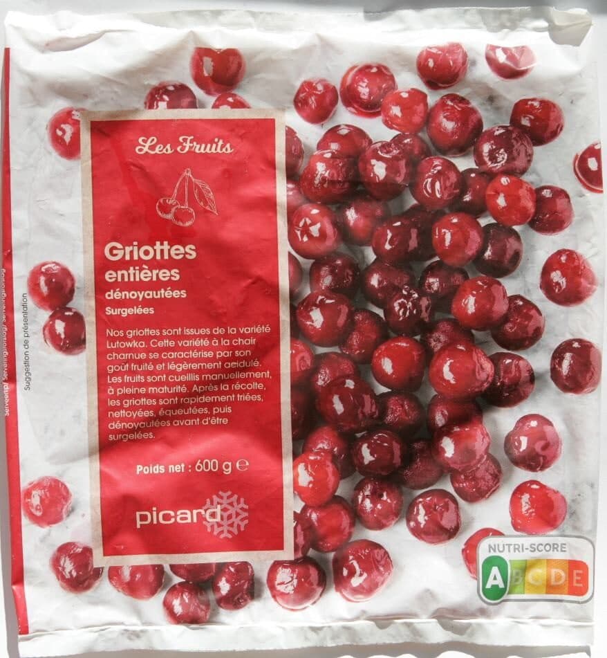 Picard Griottes entières dénoyautées packshot