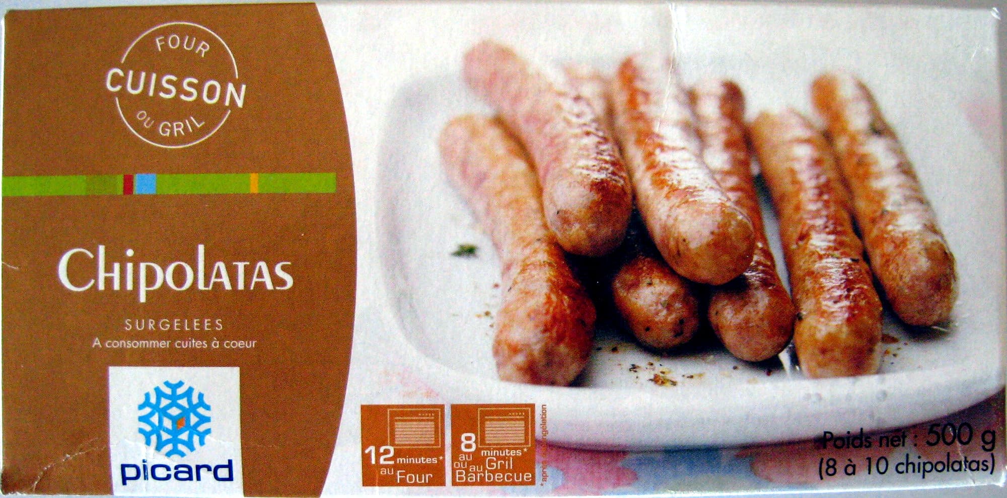 Picard Chipolatas surgelées Picard packshot