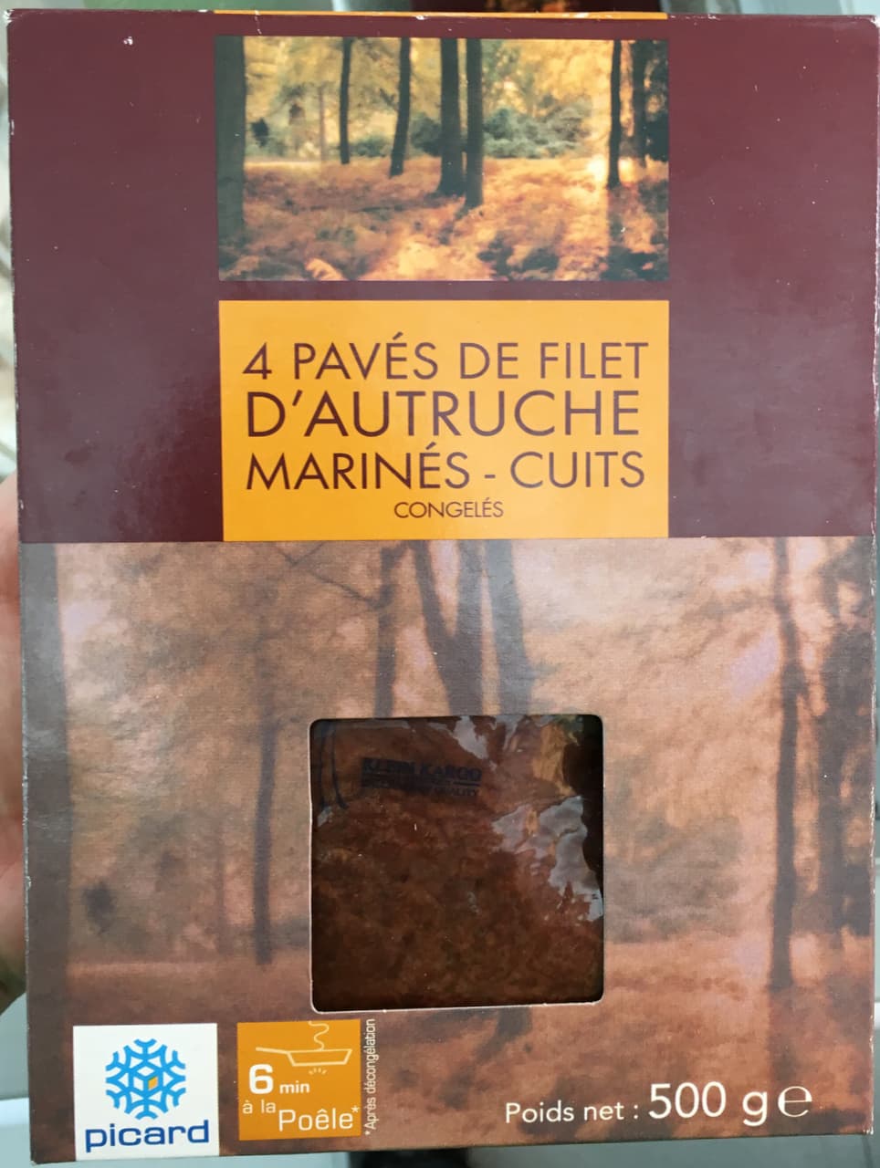 Picard 4 pavés de filet d'autruche marinés - cuits congelés packshot