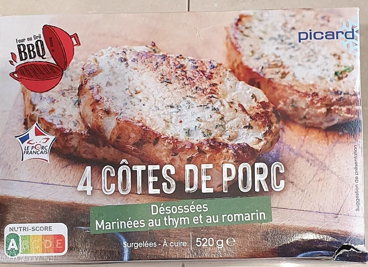 Picard Côtes de porc désossées marinées packshot