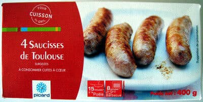 Picard 4 Saucisses de Toulouse - surgelées packshot