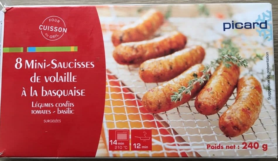 Picard 8 Mini Saucisses de Volaille à la Basquaise packshot