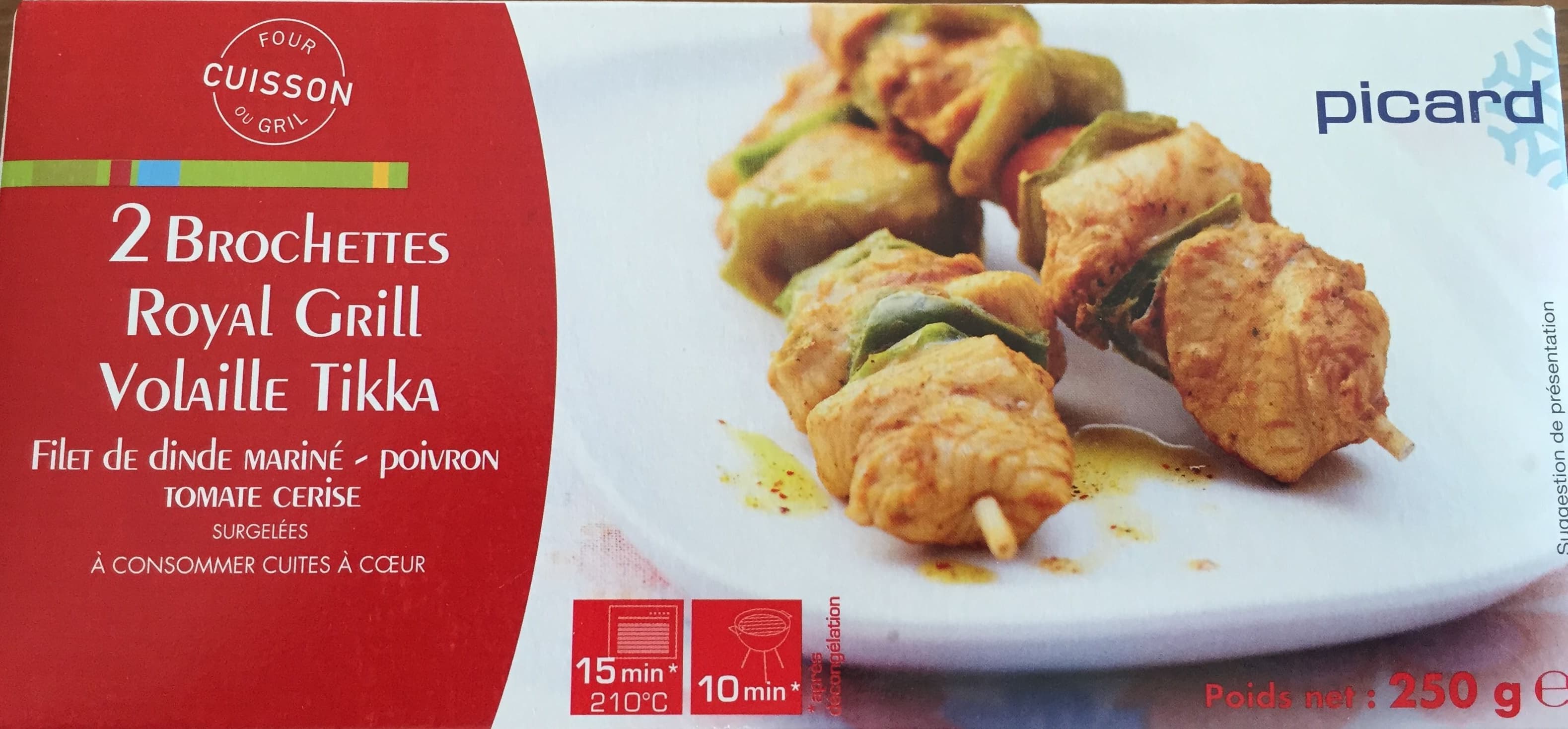 picard 2 brochettes royal grill volaille tikka packshot