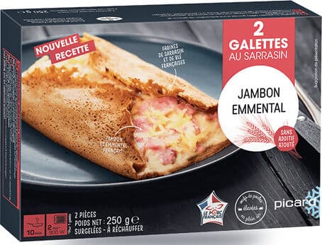 Picard 2 galettes au sarrasin jambon - emmental packshot