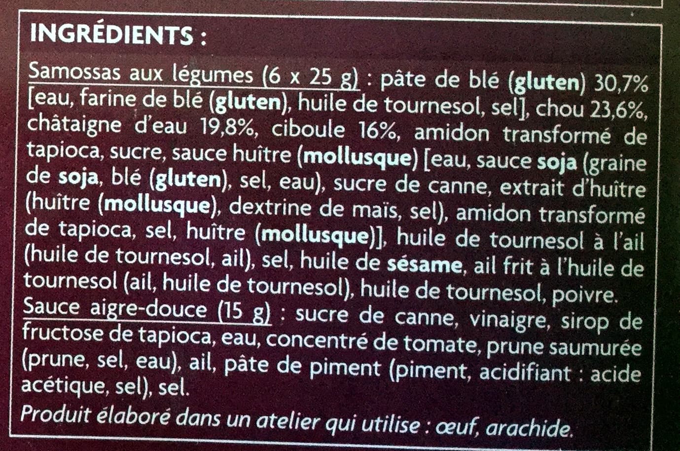 Cuisine évasion Samossas aux légumes avec sauce aigre-douce packshot