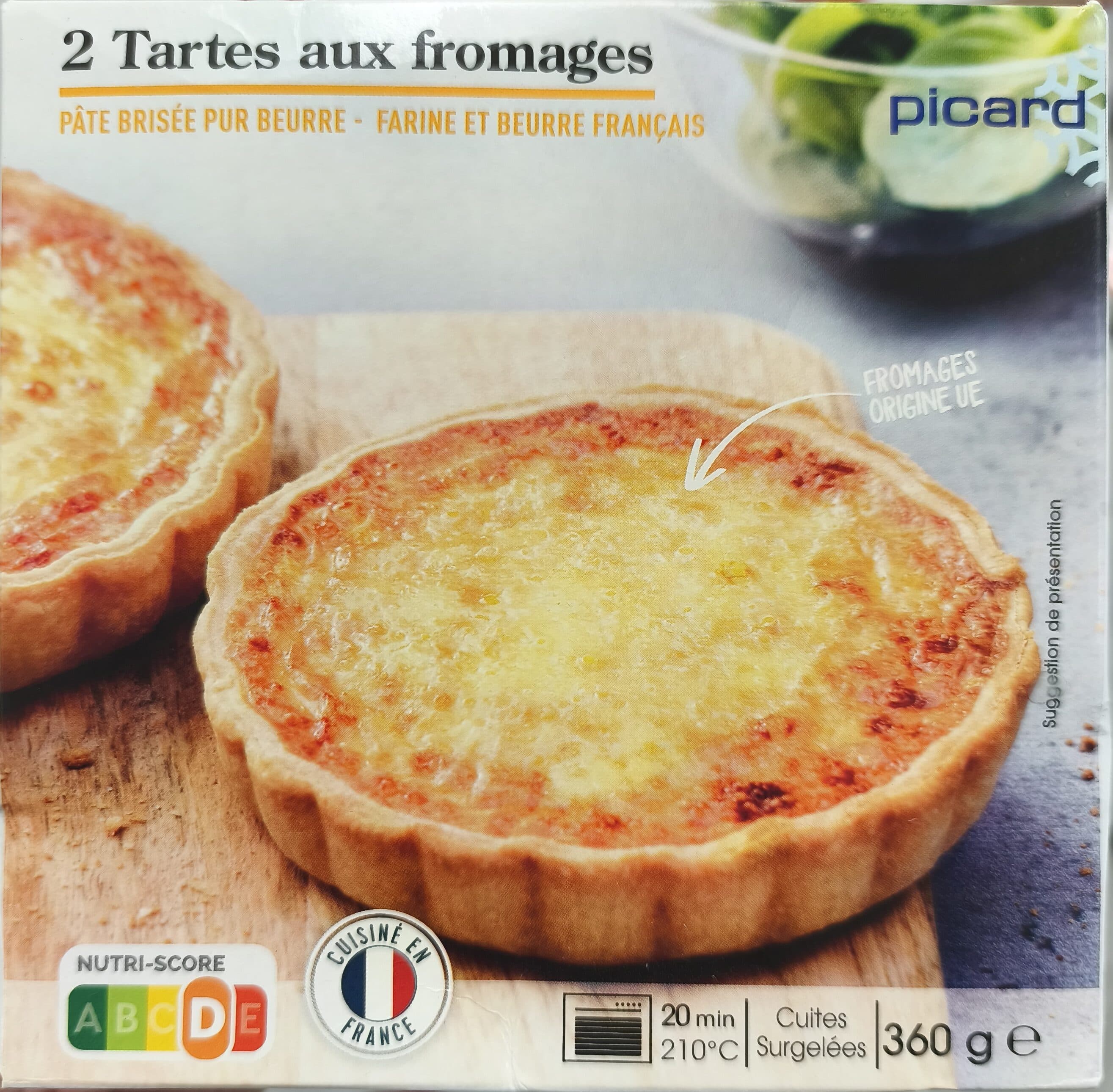 Picard Tartes au fromage Emmental Comté packshot