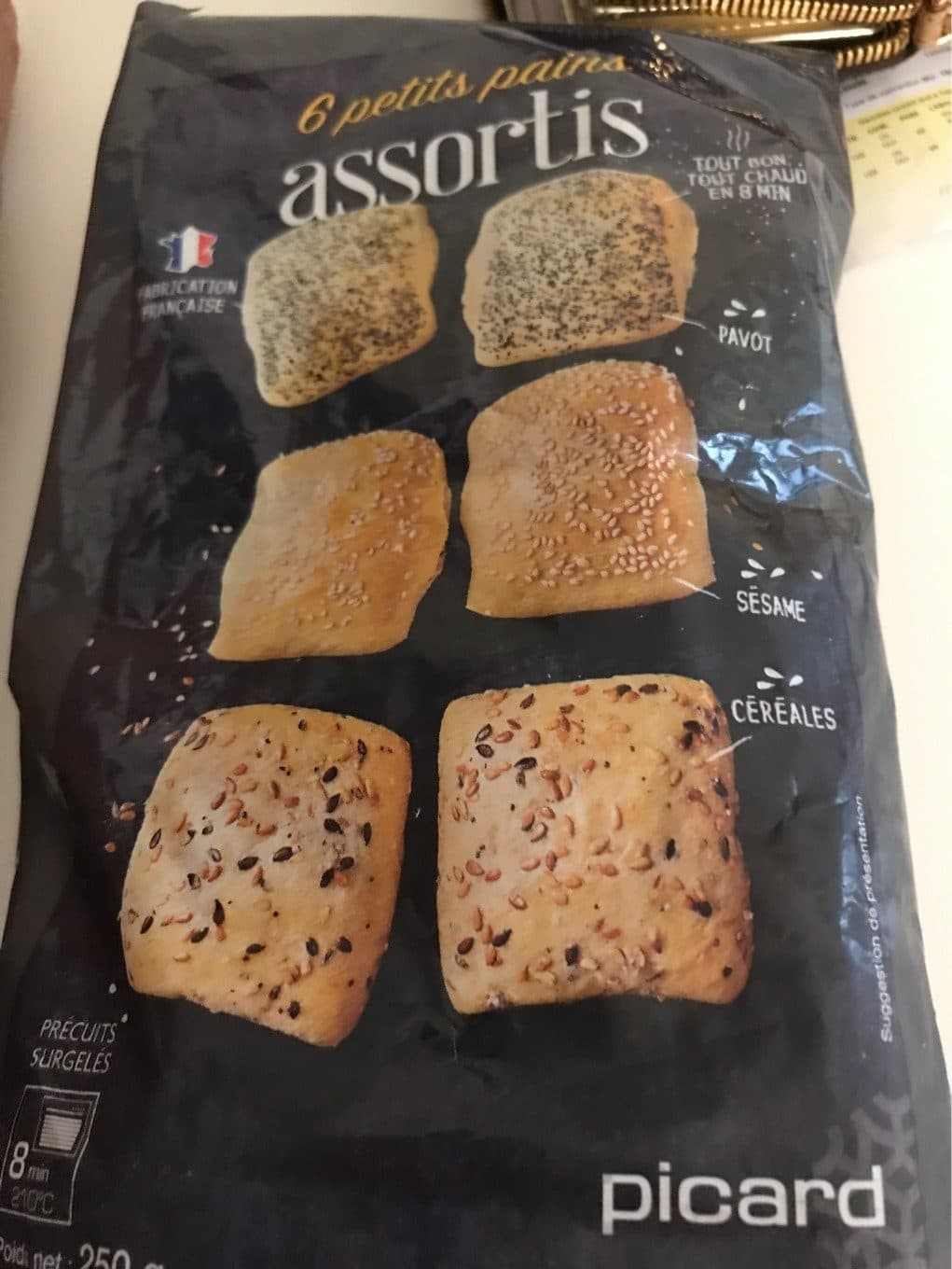 Picard 6 Petits Pains Assortis : Pavot, Sésame, Céréales packshot