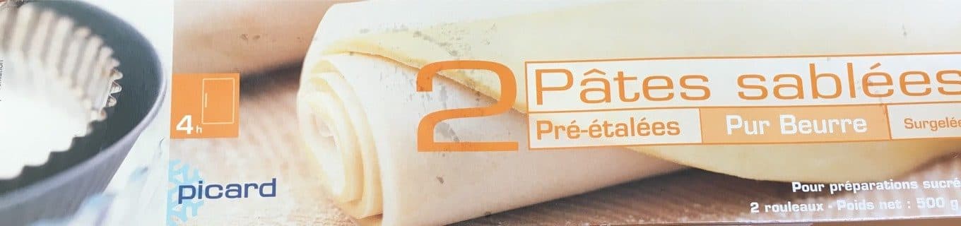 Picard 2 pâtes sablées pur beurre pré-étalées packshot