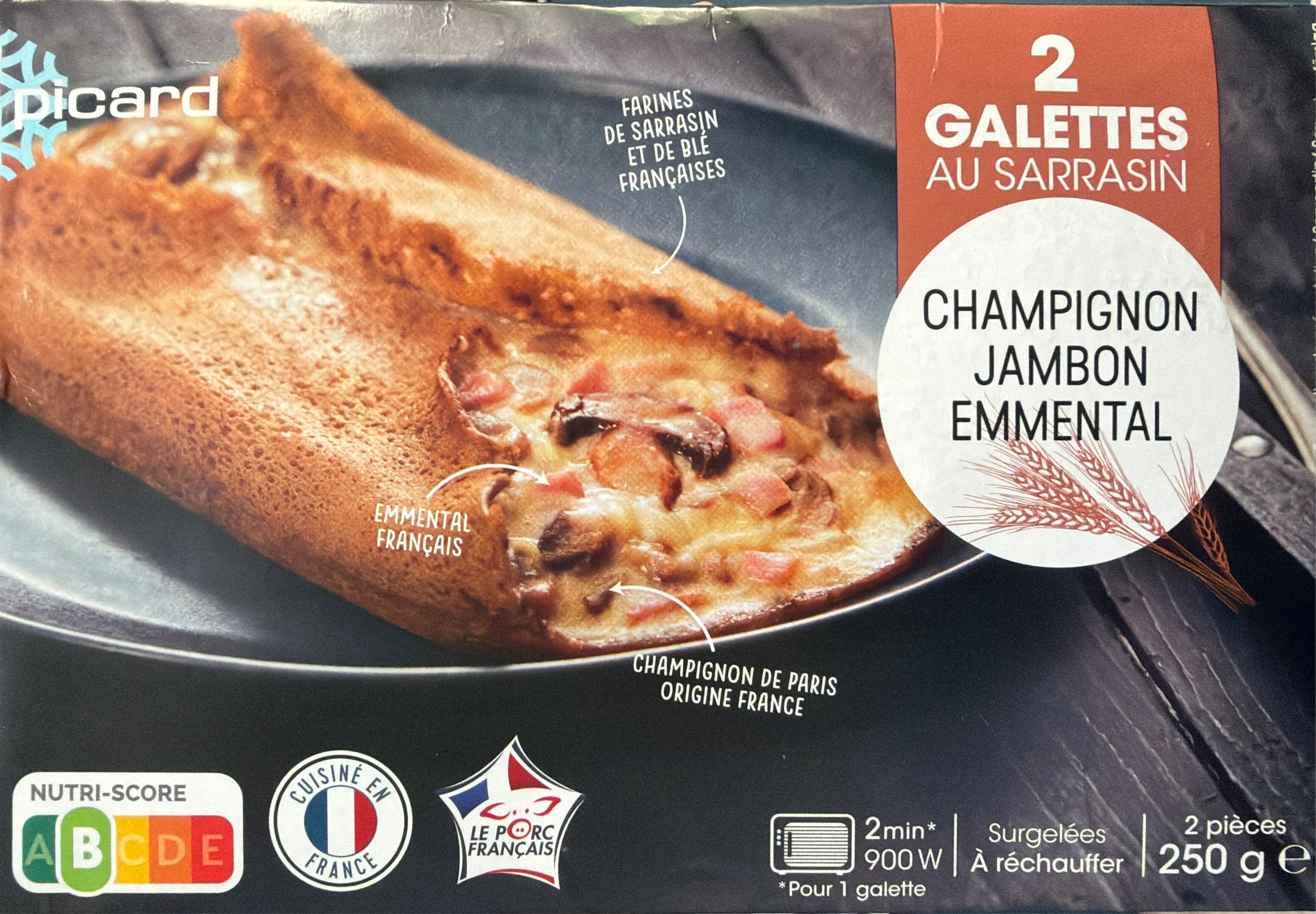 Picard 2 Galettes au sarrasin champignon jambon emmental packshot