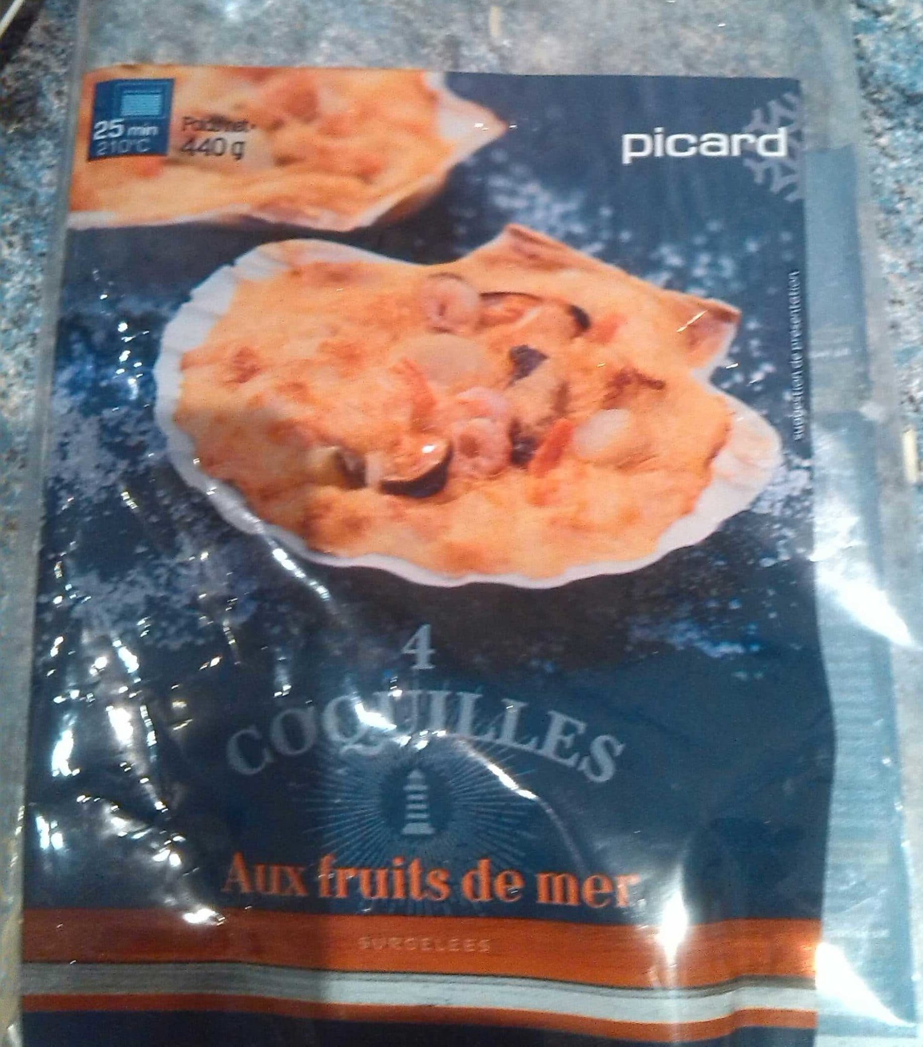 Picard 4 coquilles aux fruits de mer packshot