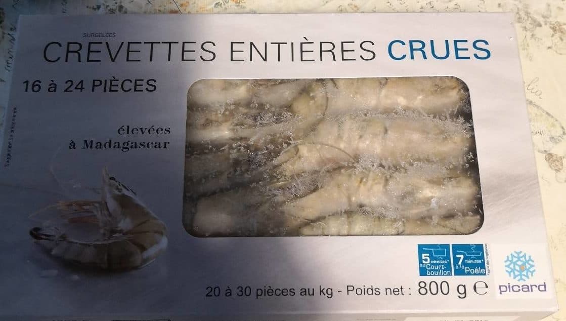 Picard Crevettes Entières Crues packshot