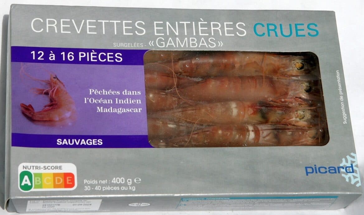 Picard Crevettes entières crues "Gambas" packshot