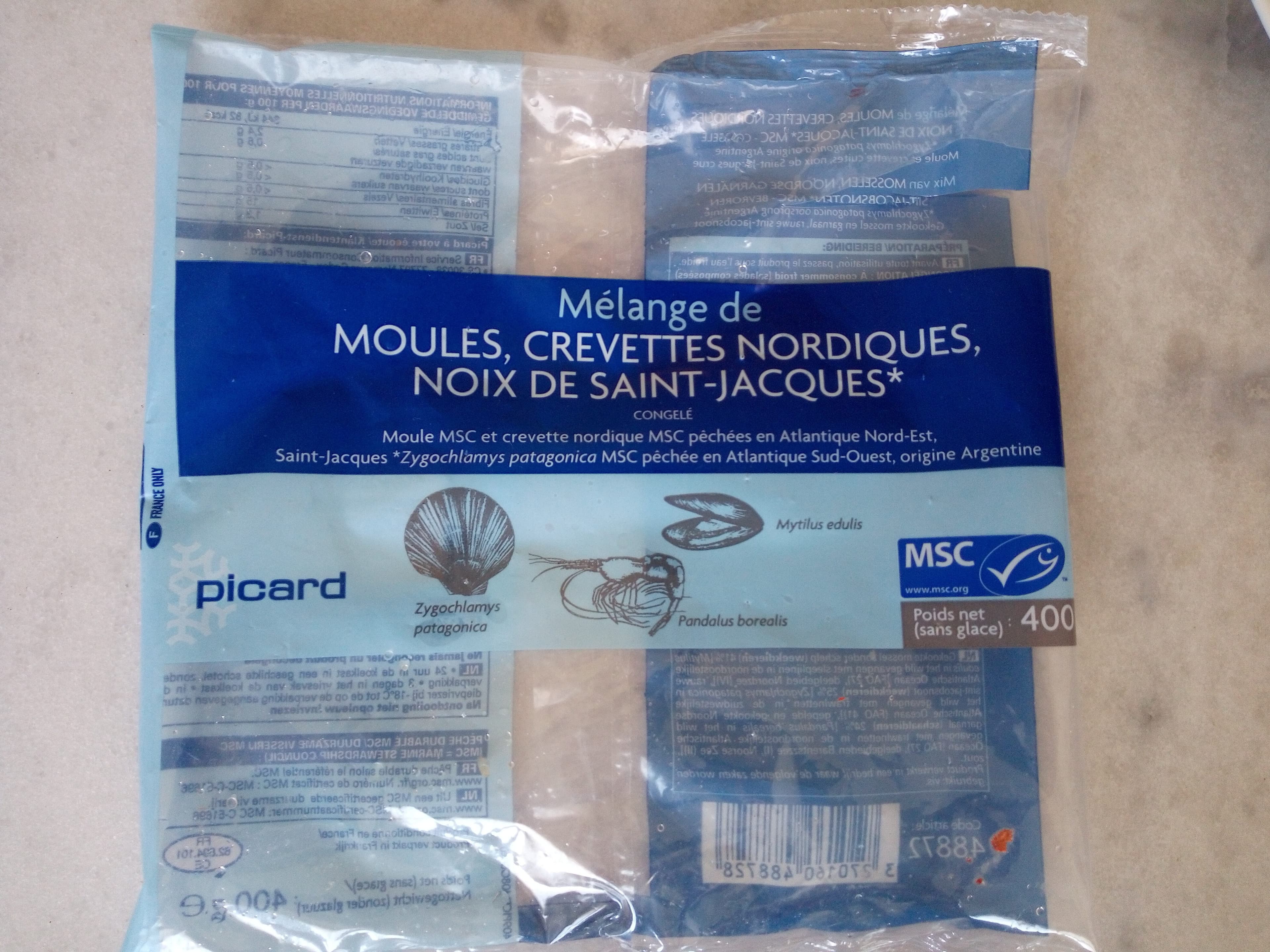Picard Mélange de moules, crevettes nordiques, noix de saint-jacques packshot