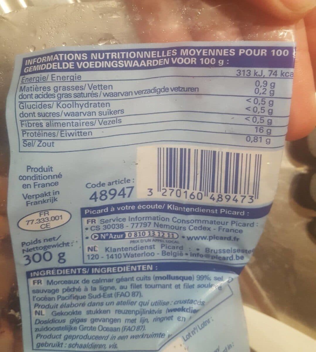 Picard Morceaux de Calmar géant cuits packshot