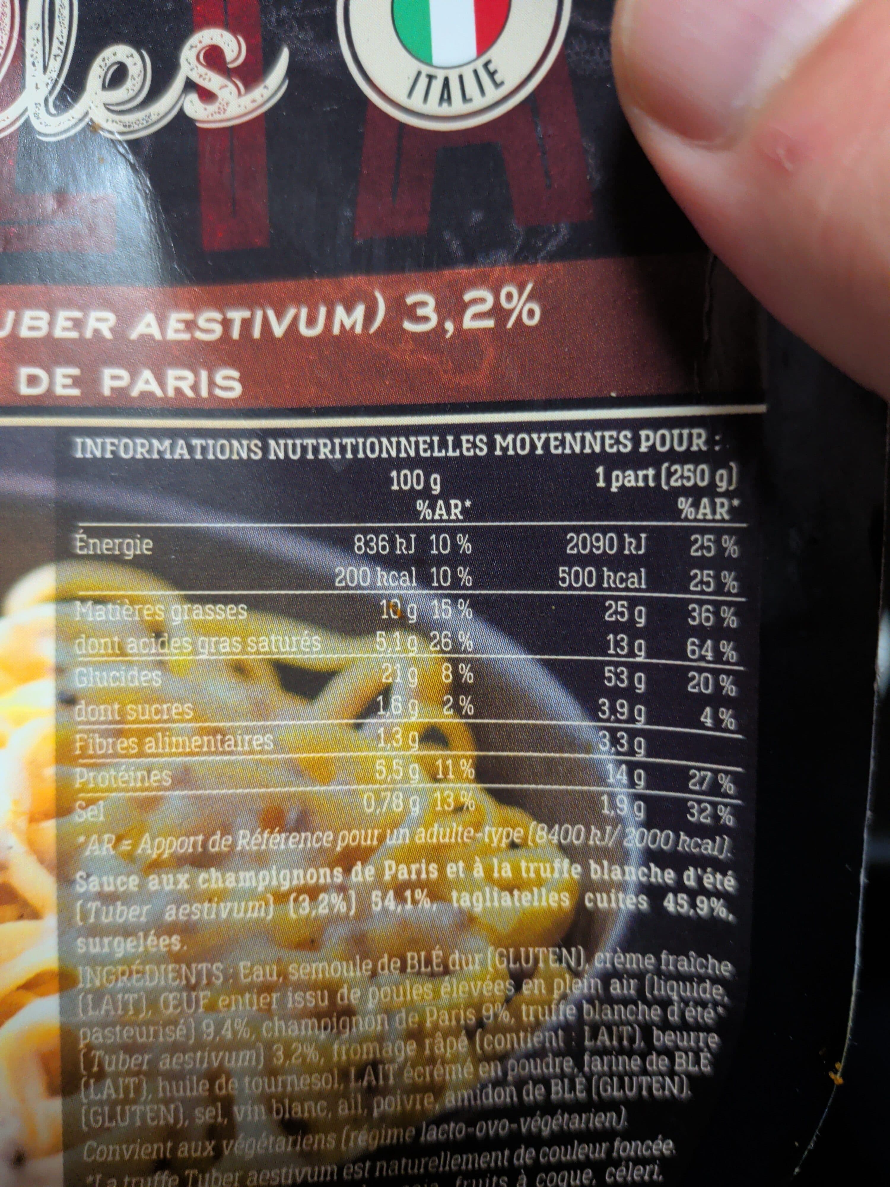 Picard Tagliatelles Truffes Blanches d'Été et Champignons de Paris packshot