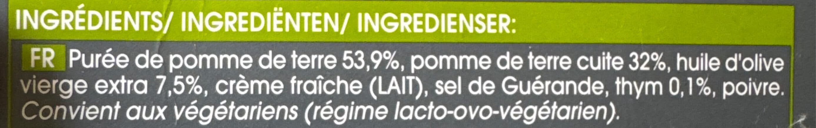 Picard écrasé de pommes de terre à l'huile d'olive (7.5%) packshot