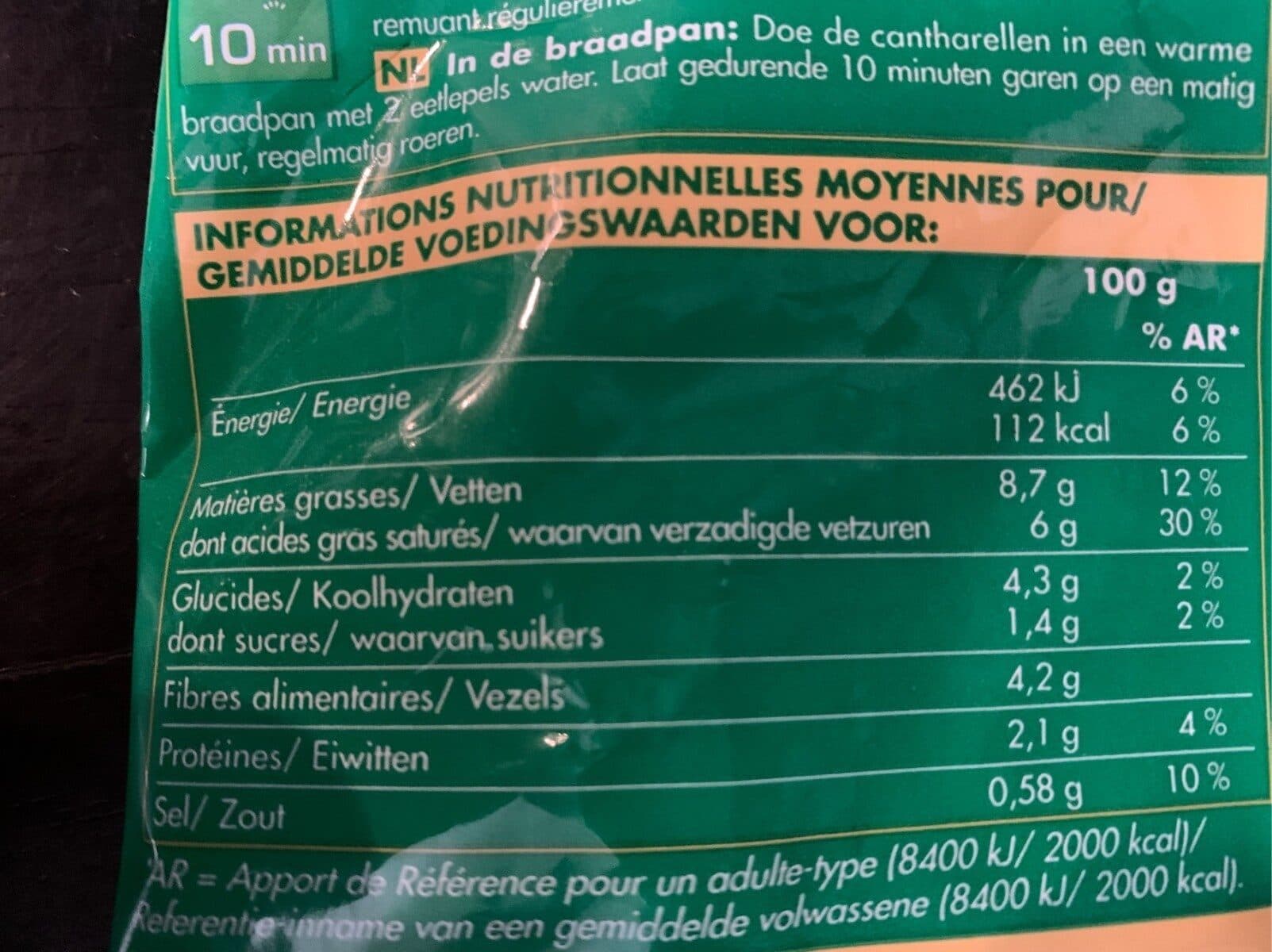 Picard Girolles à la Crème packshot