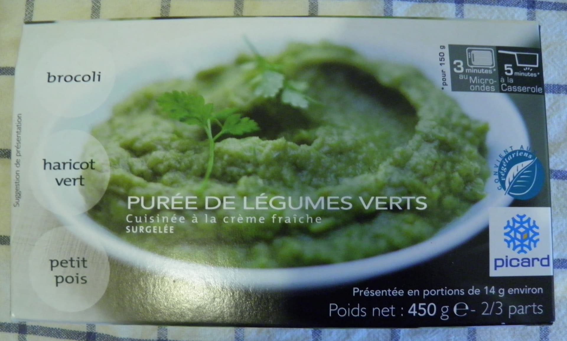 Picard Purée de légumes verts cuisinée à la crème fraîche Picard packshot