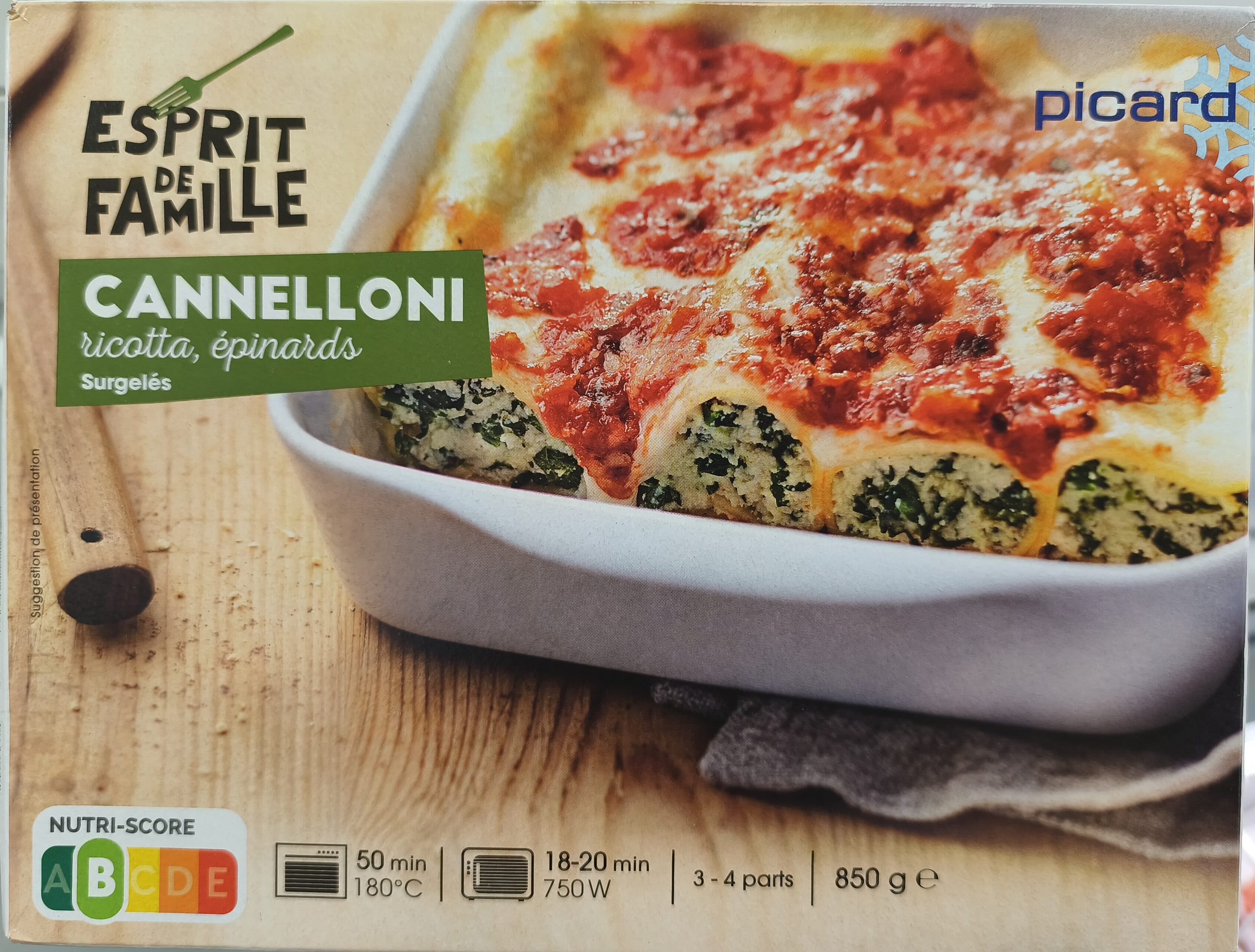 Picard Cannelloni ricotta, épinards packshot