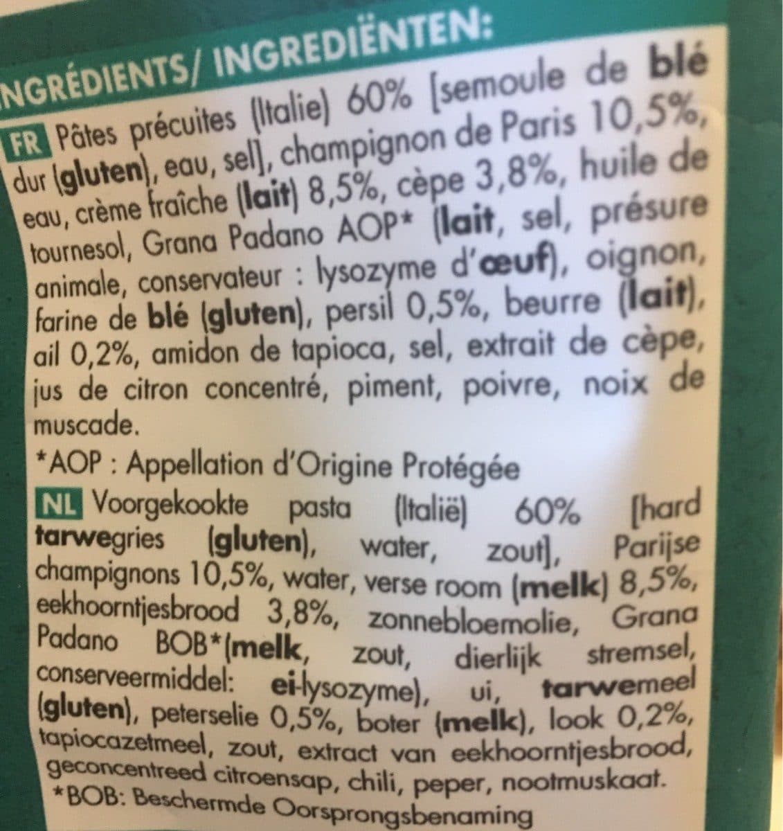 Picard Penne aux champignons à la crème packshot