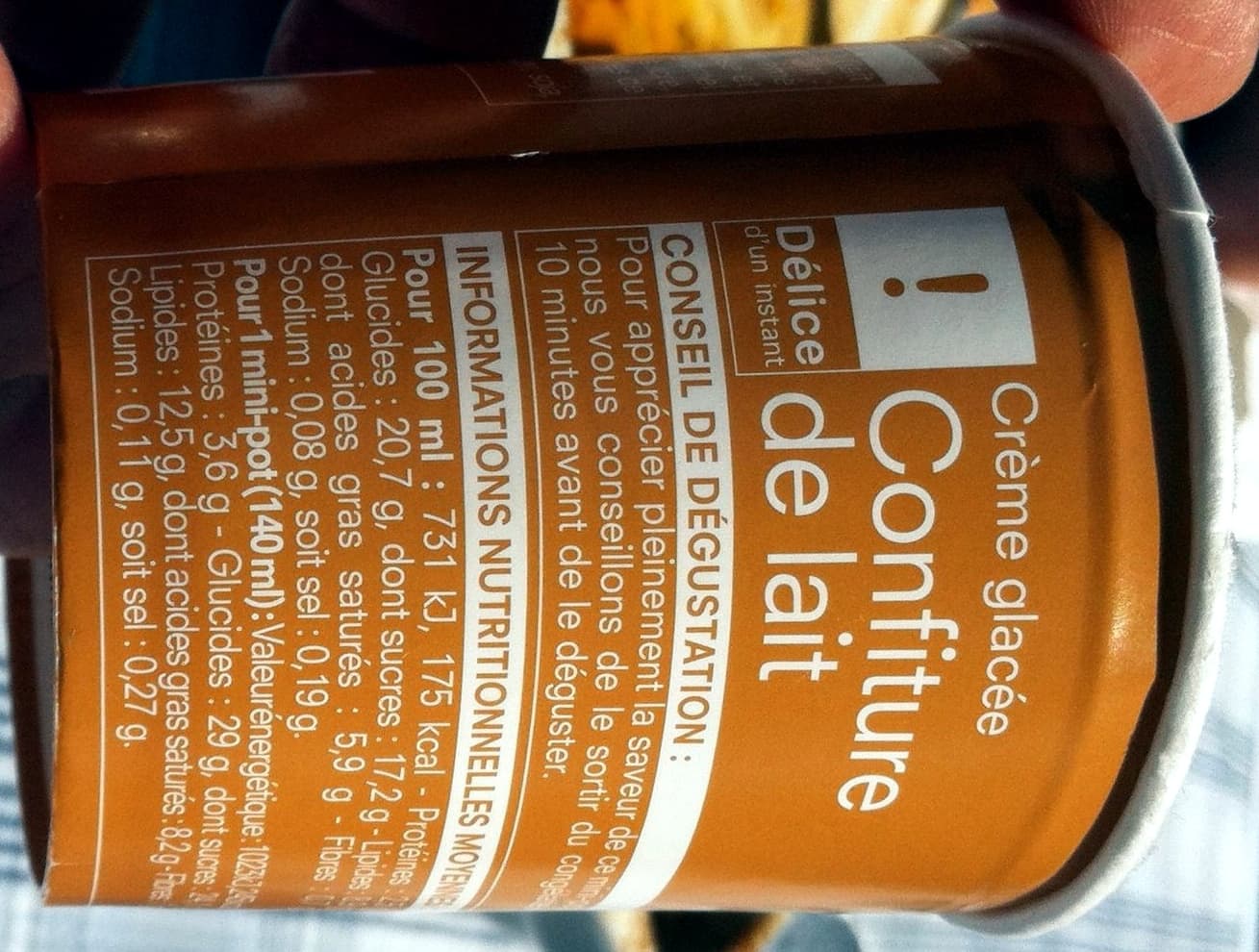 Délice d'un instant Crème glacée Confiture de lait packshot