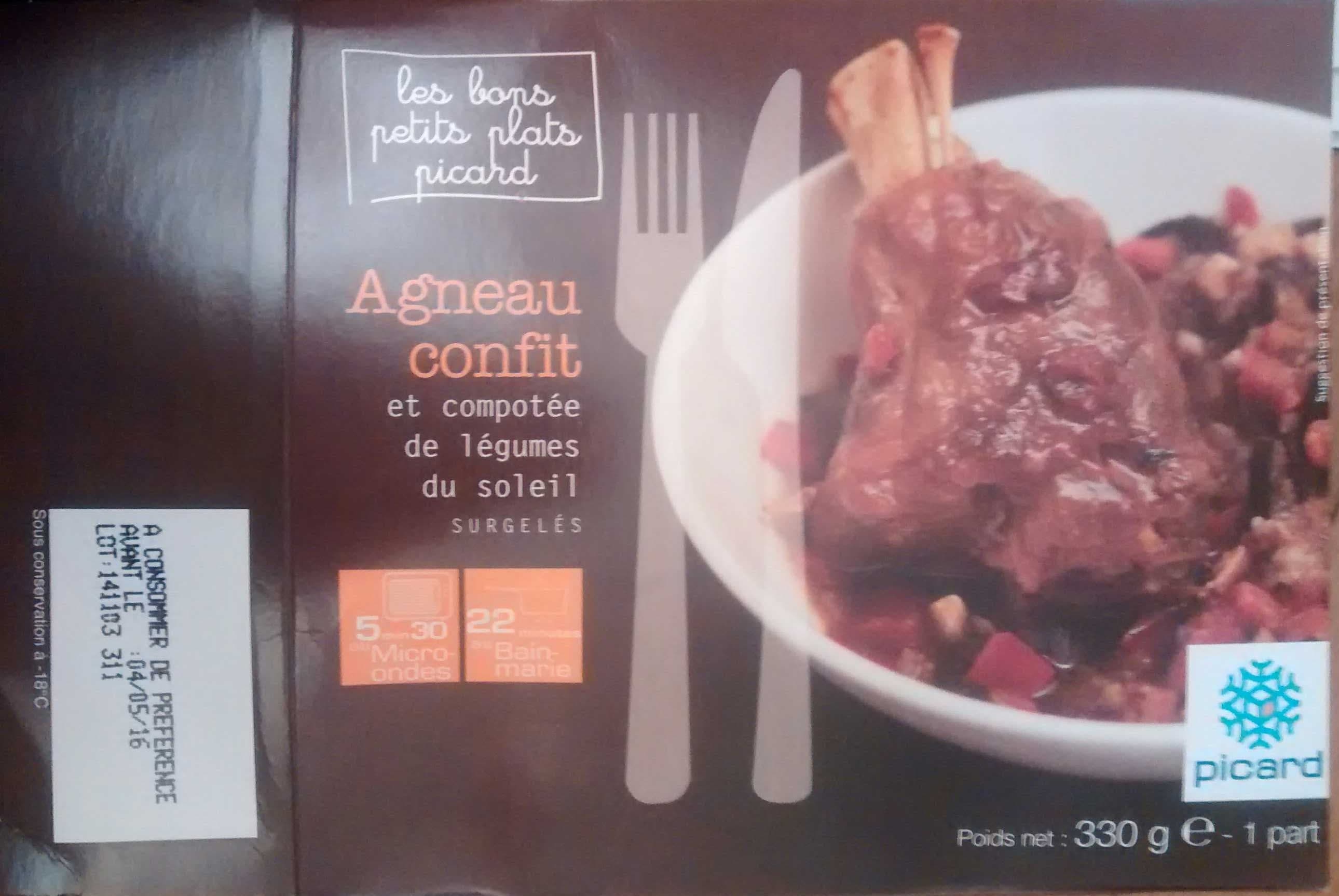 Picard Agneau confit et compotée de légumes du soleil surgelés packshot