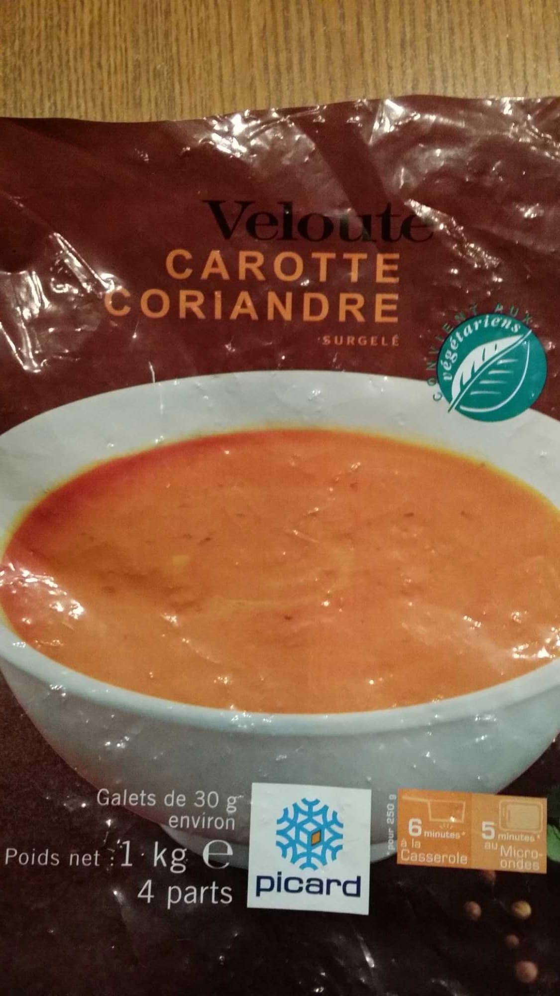 Picard Velouté carotte coriandre packshot