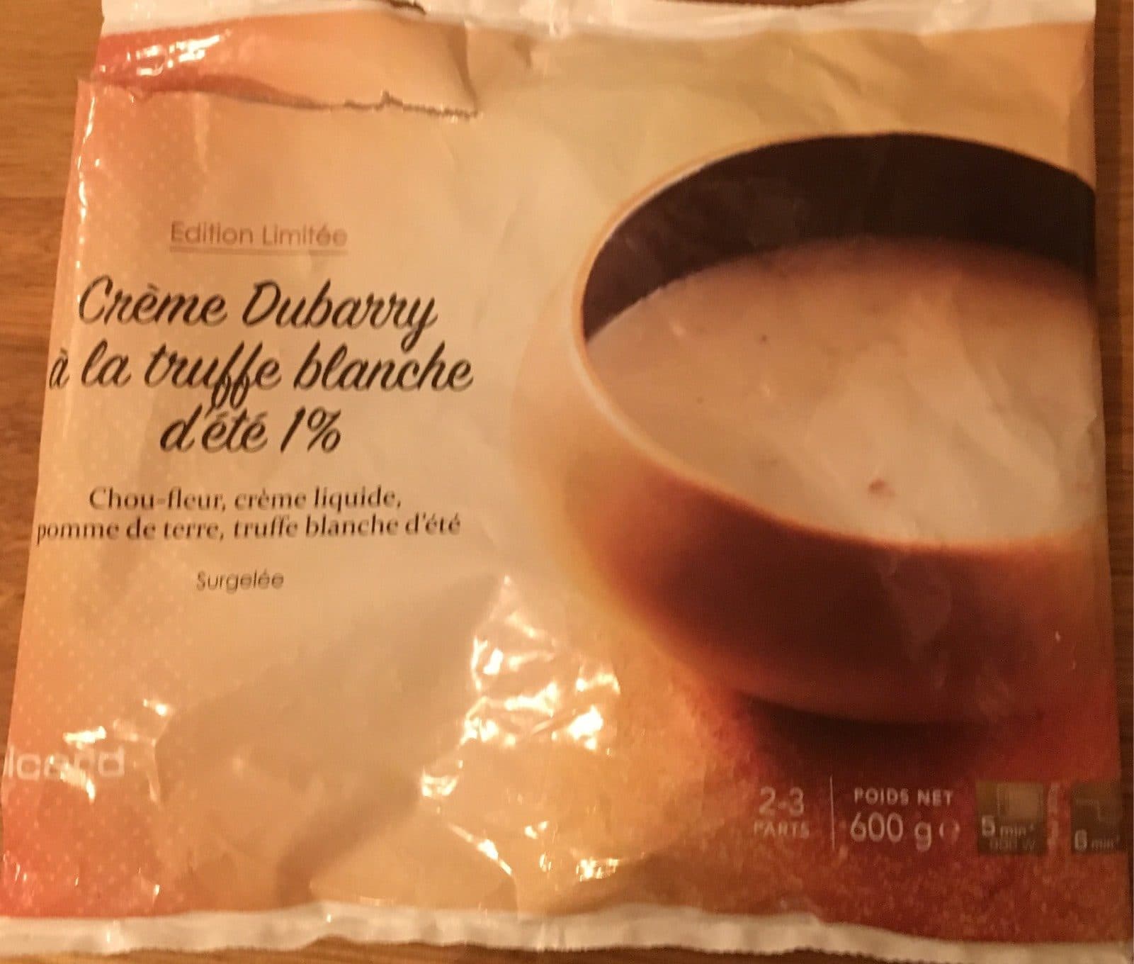 Picard Crème Dubarry à la Truffe Blanche d'Été packshot