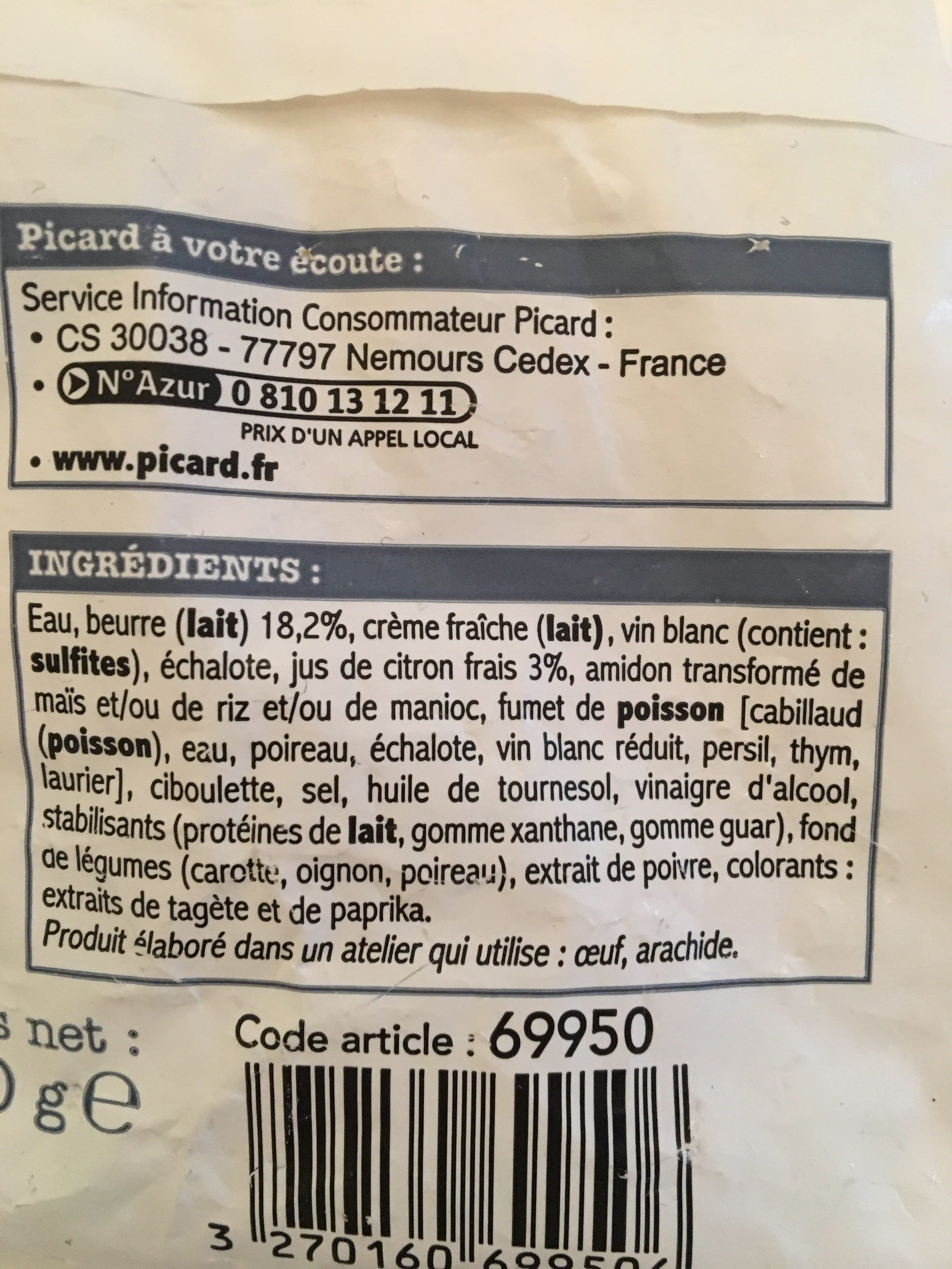 Picard Sauce beurre citron packshot