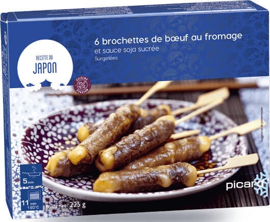 PICARD Brochettes de boeuf au fromage et sauce soja sucrée packshot