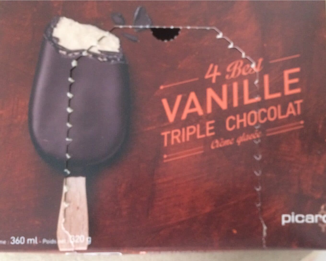 Picard 4 Best vanille triple chocolat packshot