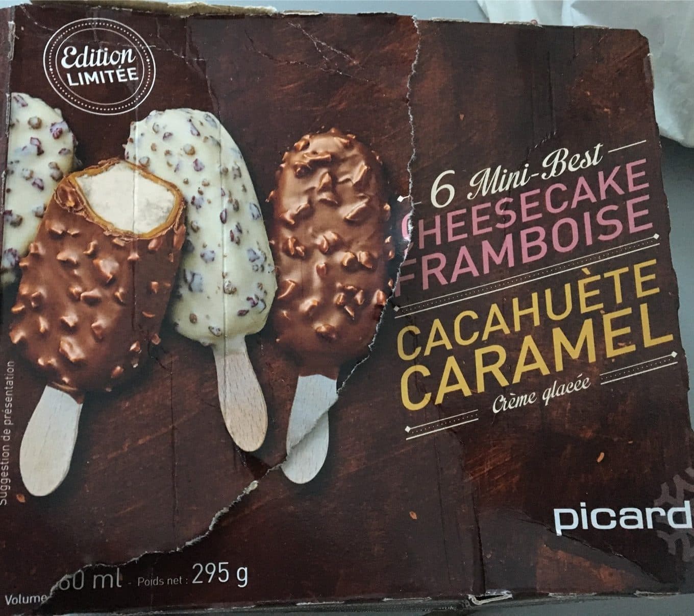 Picard 6 Mini-Best Cheesecake-Framboise et Cacahuète-Caramel packshot