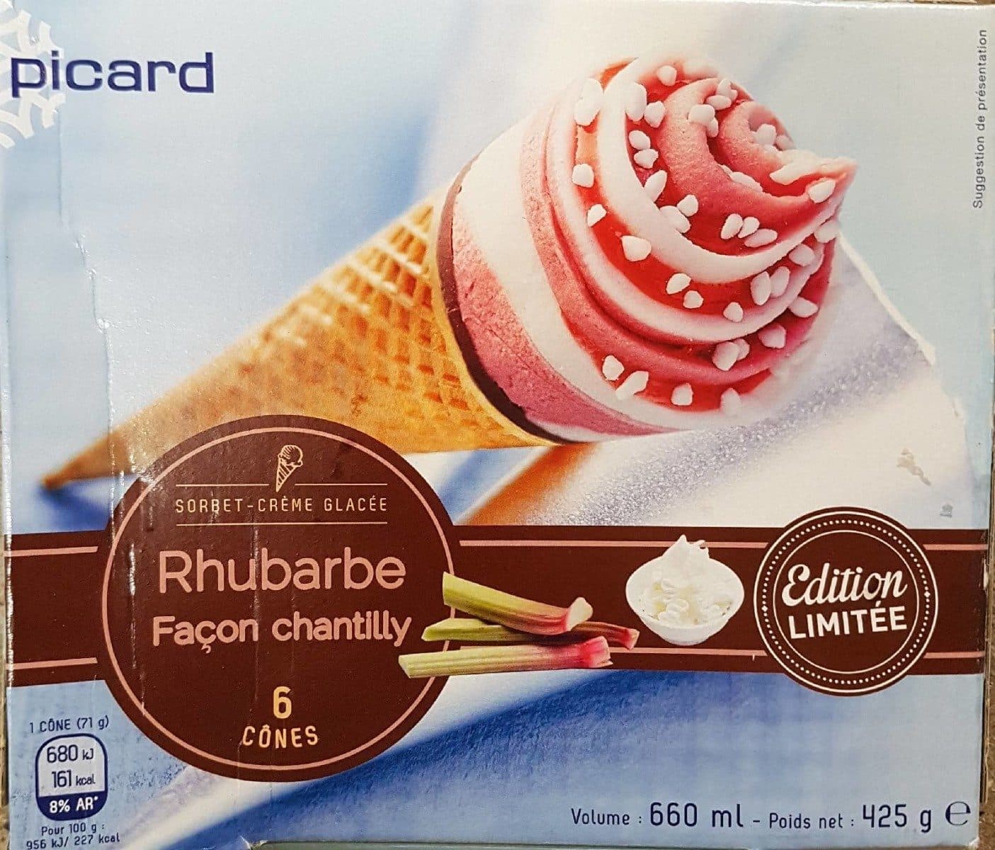 Picard Cône rhubarbe façon chantilly packshot