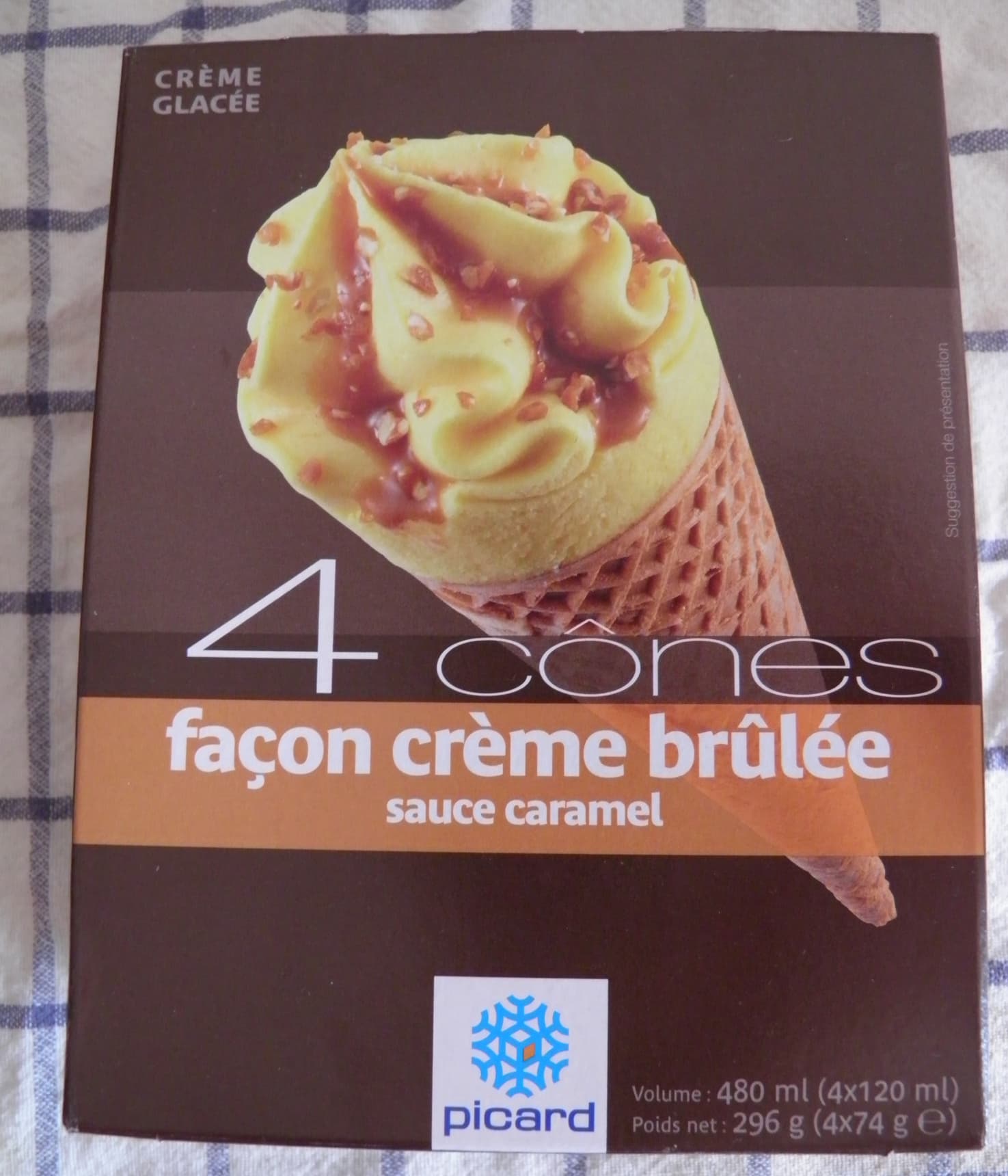 Picard Cônes façon crème brûlée sauce caramel packshot