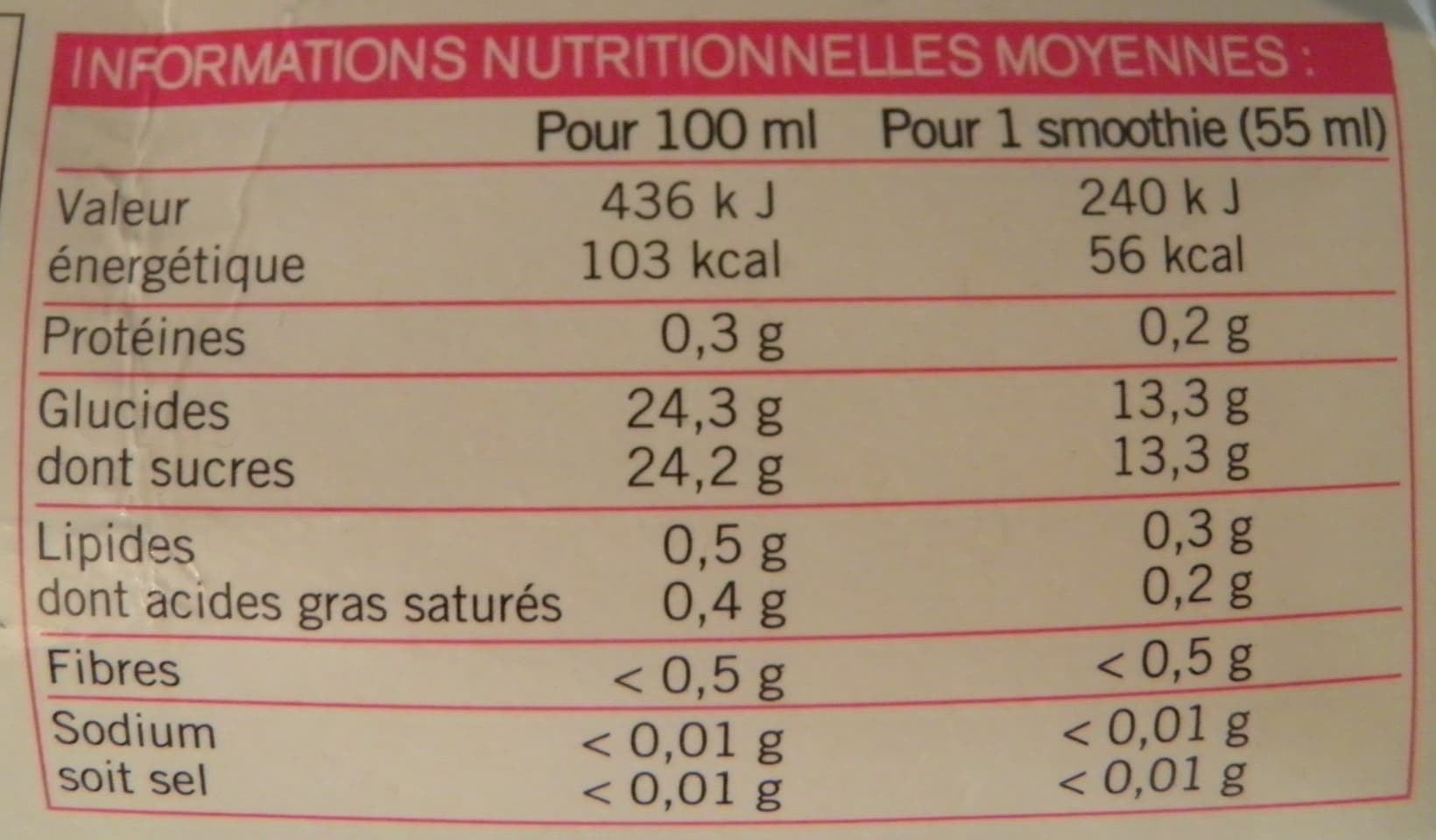 Picard 6 smoothies Fraise - Banane Picard packshot